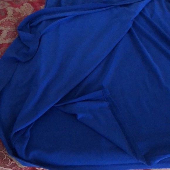 New Directions size 8 royal blue faux wrap midi dress shirred mid section - Picture 14 of 16